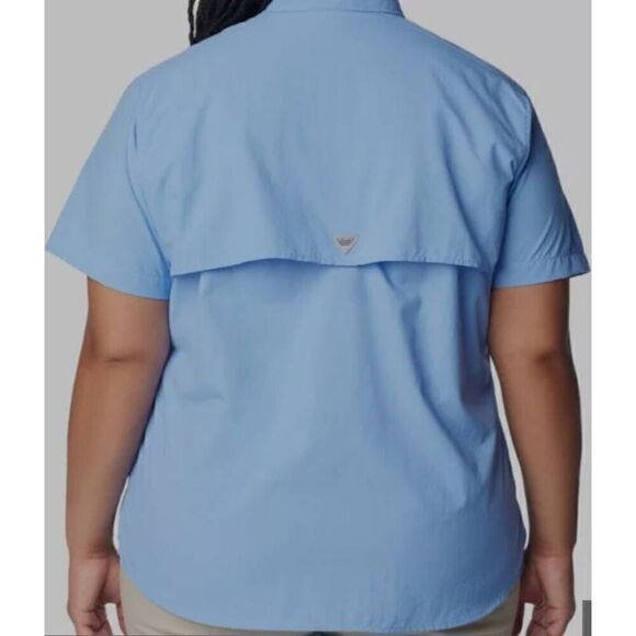 Columbia PFG medium double pocket button-down light blue shirt mens/women's - Picture 2 of 11